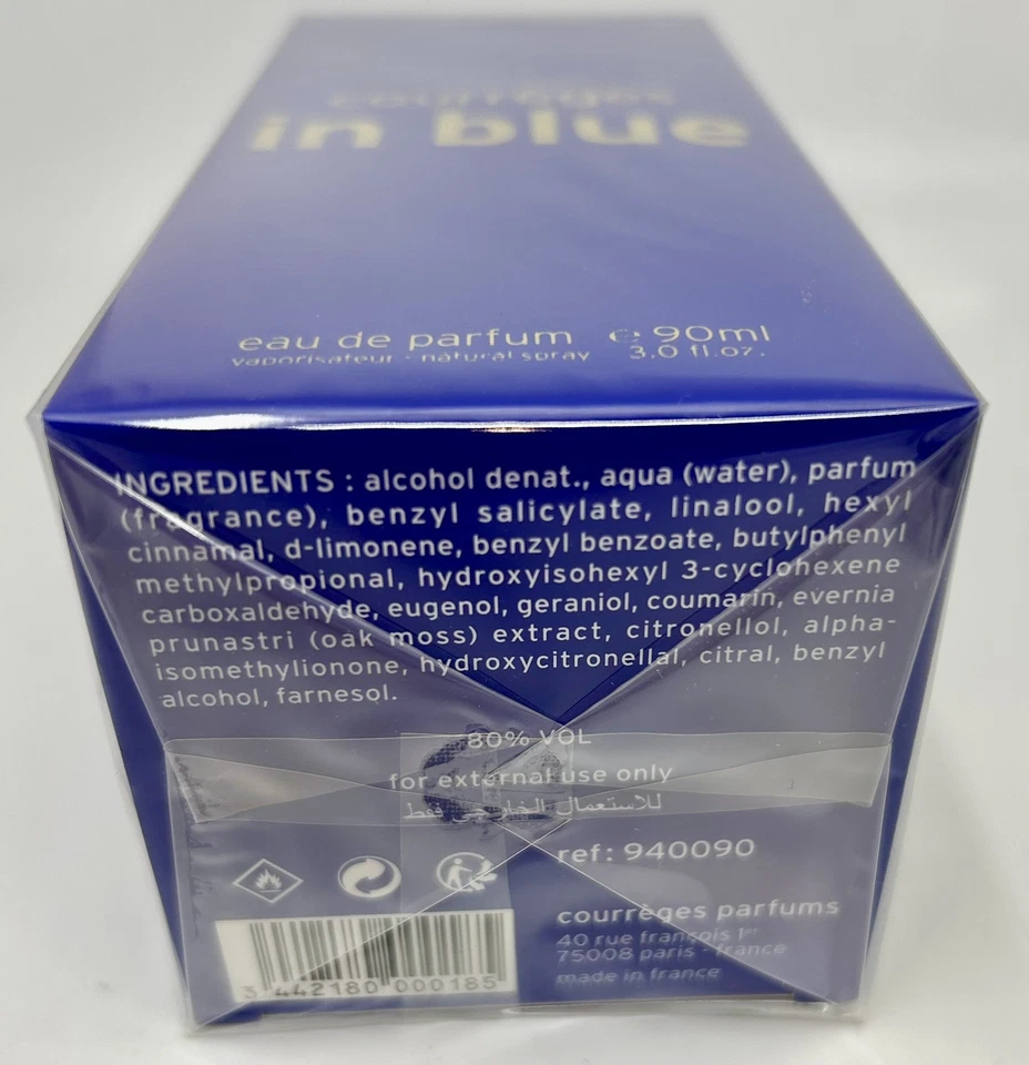 Courrèges In Blue 90ml Eau De Parfum Neuf Sous Blister - Photo 2/2