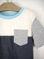Tommy Bahama Boy's Size S 5/6 Heather Gray Color Block Pocket Tee