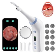 Visible Tonsil Stone Remover Kit with HD Camera, 3 Suction Levels, LED Light