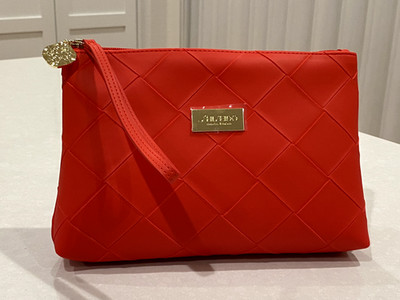 NEW! Shiseido Red Travel Cosmetic Makeup Bag Pouch