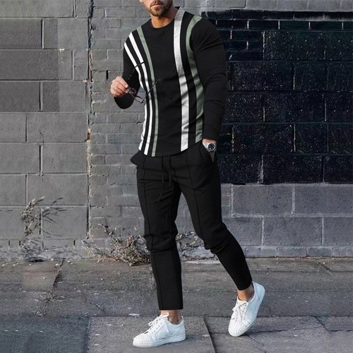 Mens Tracksuits Outfit Sweat Suit Casual Jogging Suits Athletic-2 Piece Set - Picture 25 of 25