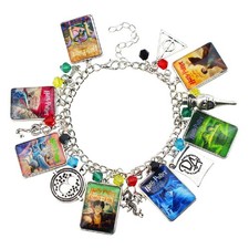 PULSERA CON DIJE CUBIERTAS DE LIBRO HARRY POTTER con bolsa de regalo de terciopelo dijes temáticos de metal