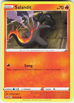 Salandit SWSH01: Sword & Shield Base Set 027/202 TOKIYA NM - Image 1 of 3