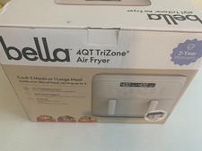 Bella 4 Qt TriZone Air Fryer, Ceramic Nonstick Coating, Dual Basket Brand New