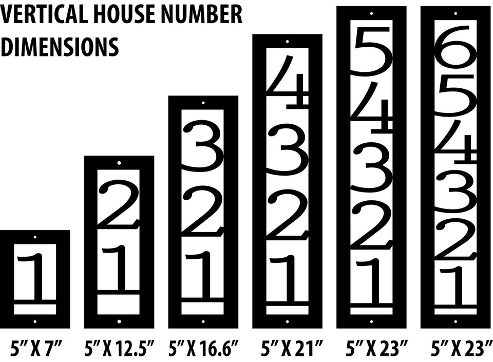 Custommetalworx Custom Address Marker - Vertical House Number - Metal ...