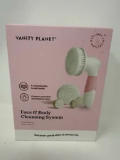 Vanity Planet Face & Body Daily Cleansing System Outlines Exfoliator White Pink