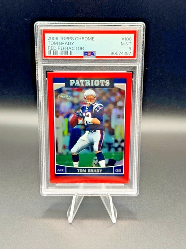 TOM BRADY 2006 Topps Chrome Red Refractor 187/250 PSA 9 Mint