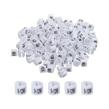 150Pcs Clothes Hanger Marker 9-12M White Colored Hanger Sizer Garment Tag