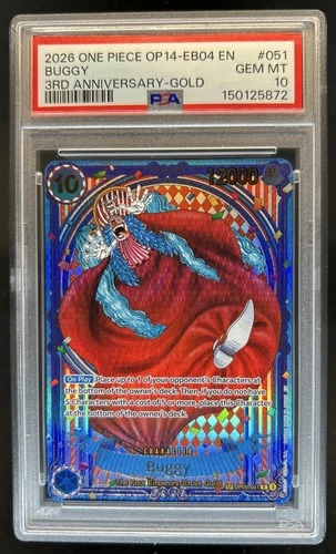2026 One Piece 3rd Anniversary Buggy Gold #OP09-051 PSA 10 GEM MINT