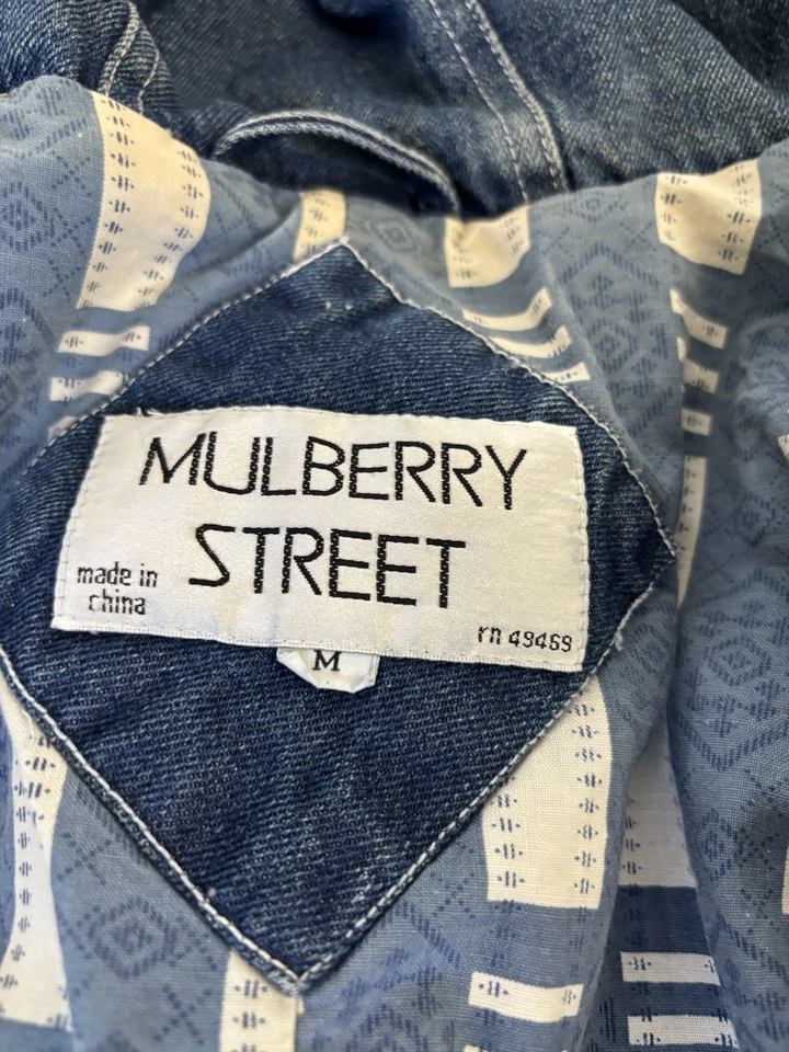 Vintage Mulberry Street Denim Coat Trench Jean Jacket Retro 80’s Oversized - Image 3 of 4