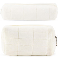 2Pcs Pencil Case Cute Pencil Pouch for Teens Plush Makeup Bag Travel Cosmetic Ba