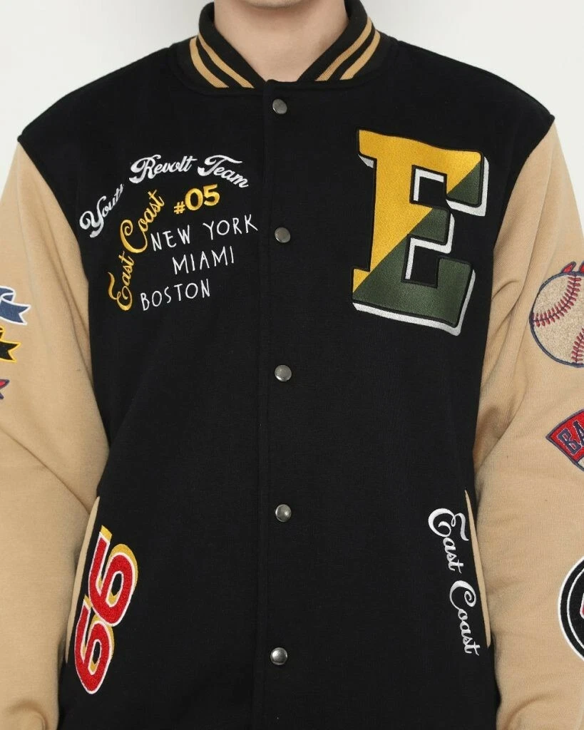 Outerwear Erigo Varsity Jacket Baseball East Team Fleece Black | eBay