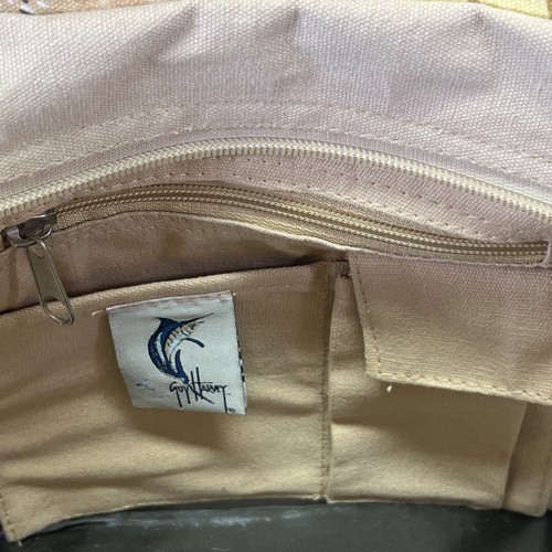 GUY HARVEY Canvas SHELL Large Tote Beach Bag 14 X 18 X 8 In - Picture 11 of 14