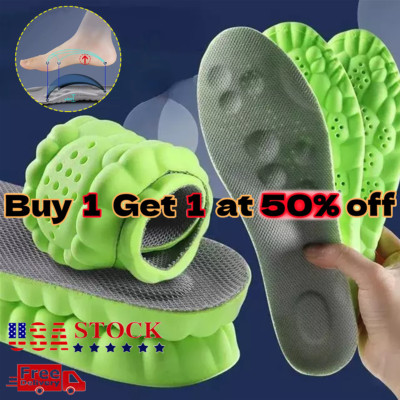 Insoles Orthopedic Supersoft For Sports Shoes 4D Inserts Feet Shock Absorption