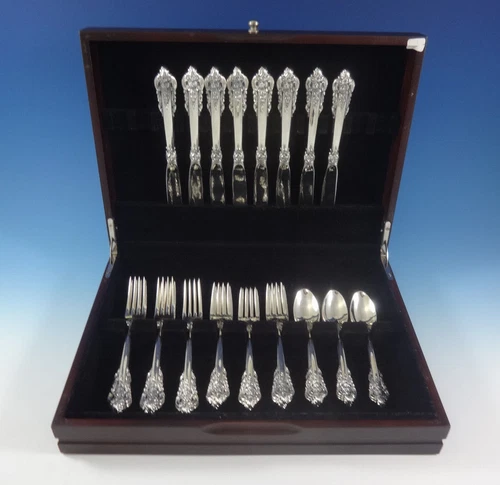 Grande Baroque by Wallace Sterling Silver Flatware Set For 8 Service 32 Pieces