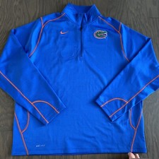 Nike Mens Dri-Fit Florida Gators 1/4 Zip Pullover Sweatshirt Blue X-Large XL EUC