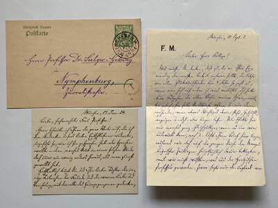 Franz Muncker ( 1855 - 1926 )-Literaturhistoriker- 3 original signierte Karten
