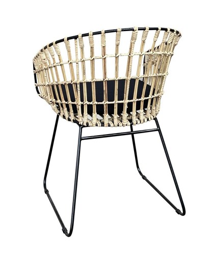 Rotin Fauteuil Amara Avec Coussin Salle à Manger Cuisine Chaise Se Détendre de - Photo 2/2