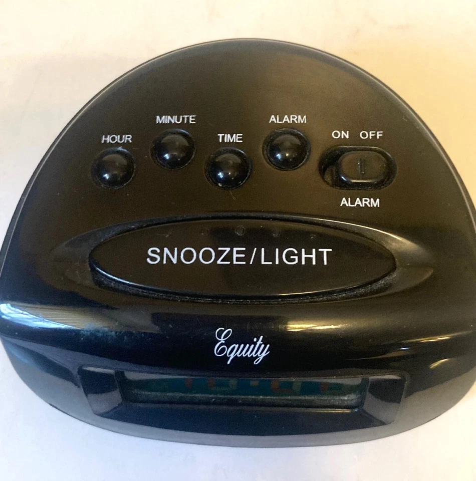 Equity 31003 LCD Snooze Mini Alarm Clock Black One AA Battery Operated 3.5" W - Image 3 of 4