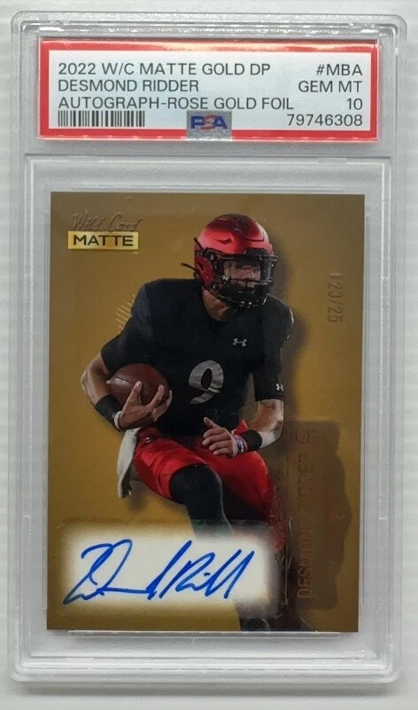 Desmond Ridder Wild Card Matte Gold Draft Pick Autographs #MBA Rose Gold Foil