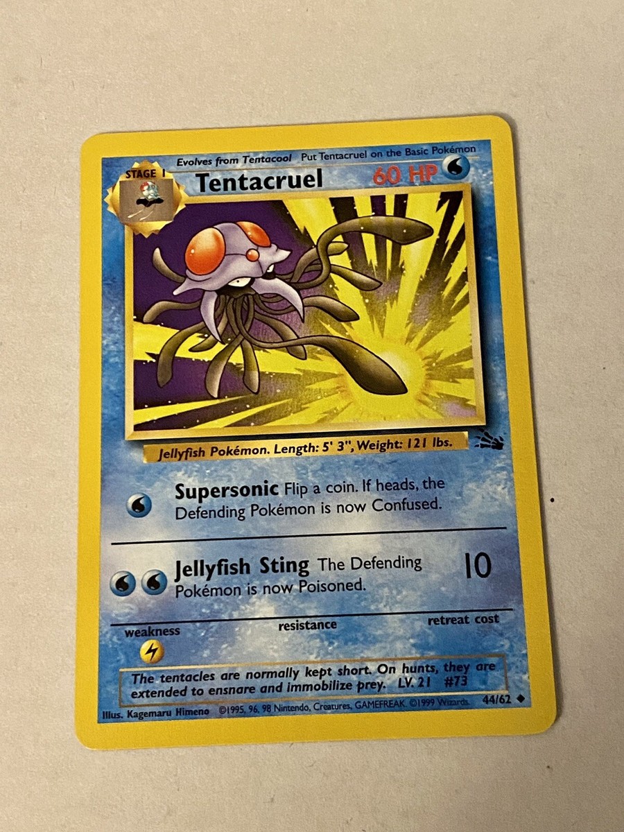 Tentacruel - 44/62 - 1st Edition Fossil Set TCG - Pokemon Card -NM