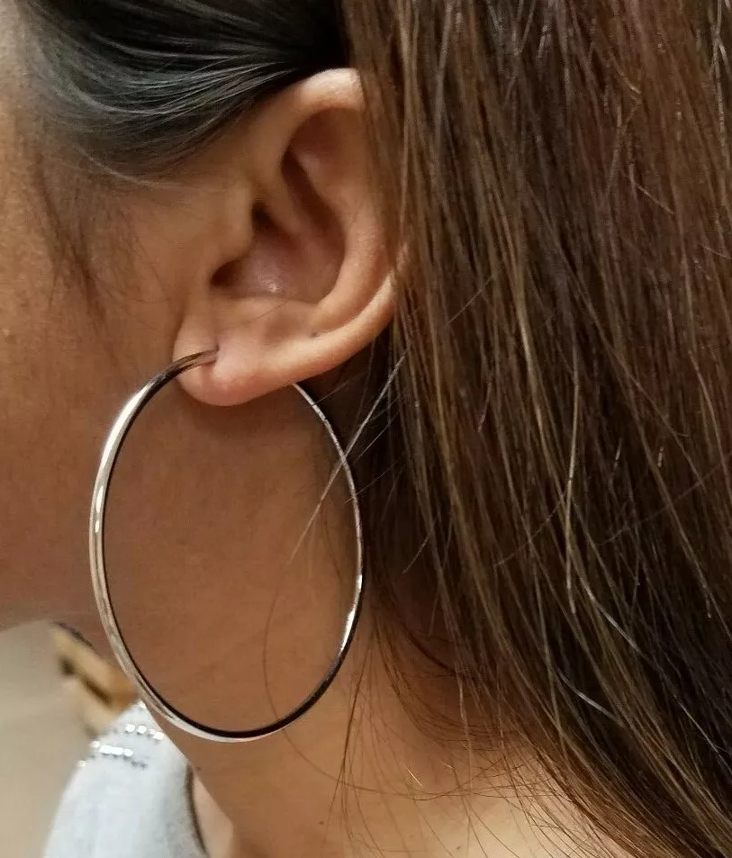 Big hoop shop earrings white gold