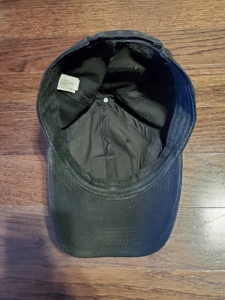 Gorra ajustable de cuero con parche de bandera americana negra Academy 127 Foto 3 de 4