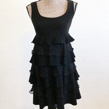 Nine West Womens Ruffle Tiered Cocktail Evening Dress Size 2