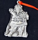 WALLACE SILVERSMITH 'Santa Season's Greetings' Pewter Ornament VINTAGE w/Box — photo 4
