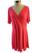 White Birch Faux Wrap Dress With Build In Shorts Plus Size 2X Bright Pink