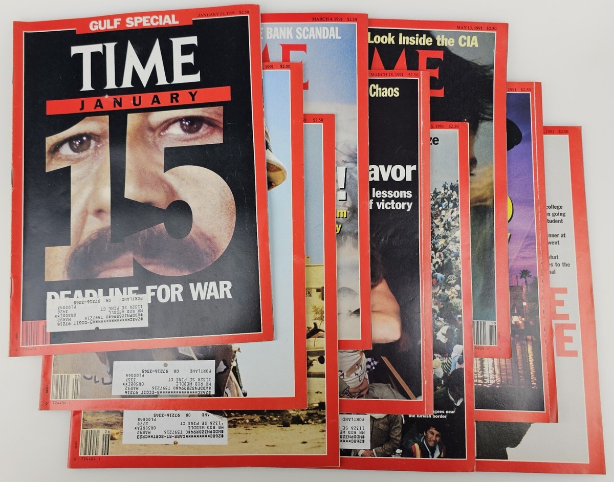 9x Mixed Lot Time Magazine Issues From 1991 1990's Vintage