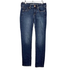 American Eagle Skinny Stretch Denim Jeans Dark Wash Low Rise Women's Sz 2