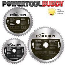 Evolution Fine Wood TCT Mitre Saw Blades 185mm 210mm & 255m
