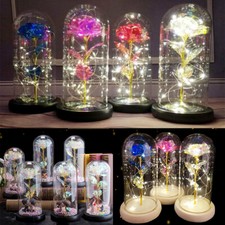 Rose LED Light Glass Gifts for Wife Women Her Christmas Girlfriend Birthday Gift