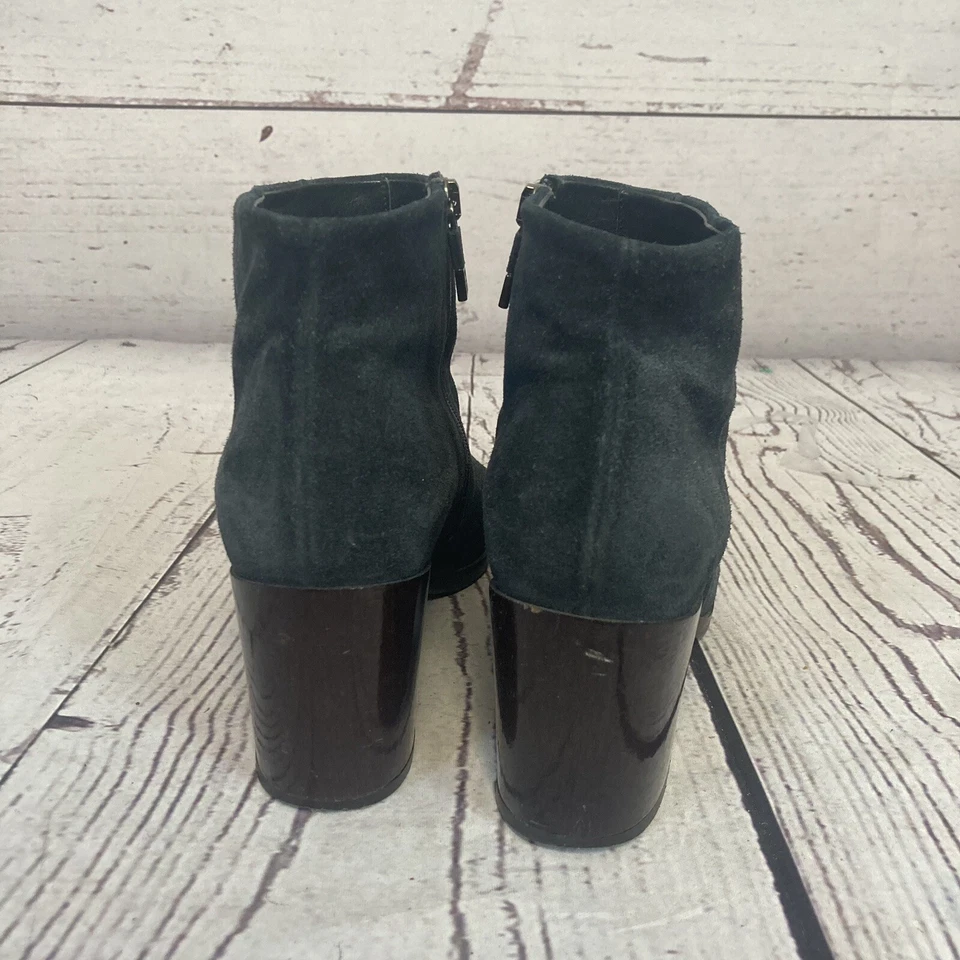 Alberto Fermani 靴子女式 38.5 EU 8US 绿色麂皮绒拉链踝靴 意大利 — 第 4/4 张图片