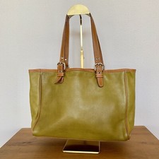 Roots Fairmont Hotels And Resorts Avocado Green And Saddle Brown Leather Purse