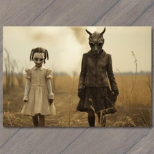 Art Print Bad Kids Weird Creepy Vibe Girls Wild Masks Cult Strange Unusual Field