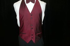 Rainbow Formal Vest Backless - Burgundy V555F