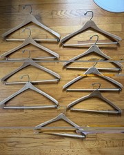 Vintage Wooden Hangers Suit Coat Lot of 9 Wood