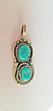 Indianerschmuck  Anhänger mit  2 Türkisen  925  Silber