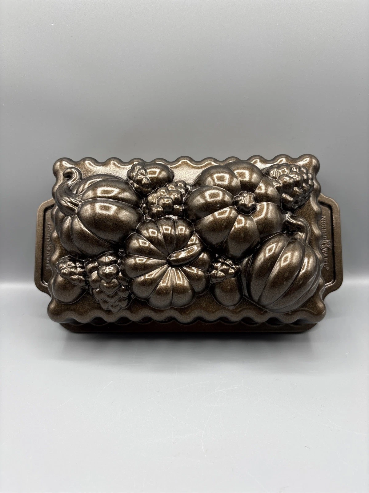 Harvest Bounty Loaf Pan NORDIC WARE Beautiful Bronze Color Thanksgiving
