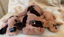 Vintage 1985 Pound Puppies 18" Dog Plush Tan Brown 2 Newborn Puppies 8" Tonka