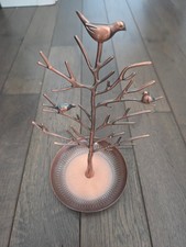 Silver Birds Tree Jewelry Stand Display Earring Necklace Holder Organizer Rack
