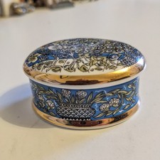 Museum Collections William De Morgan Peacock and Vase Bone China Trinket Box