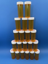Lot 20 T-8.5 Amber Prescription Rx Pill Bottles Art Crafts Fishing Storage Hobby