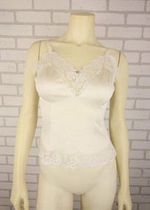 VTG Sears Daye Rose Off White Floral Lace Camisole Womens 34 Union USA Made