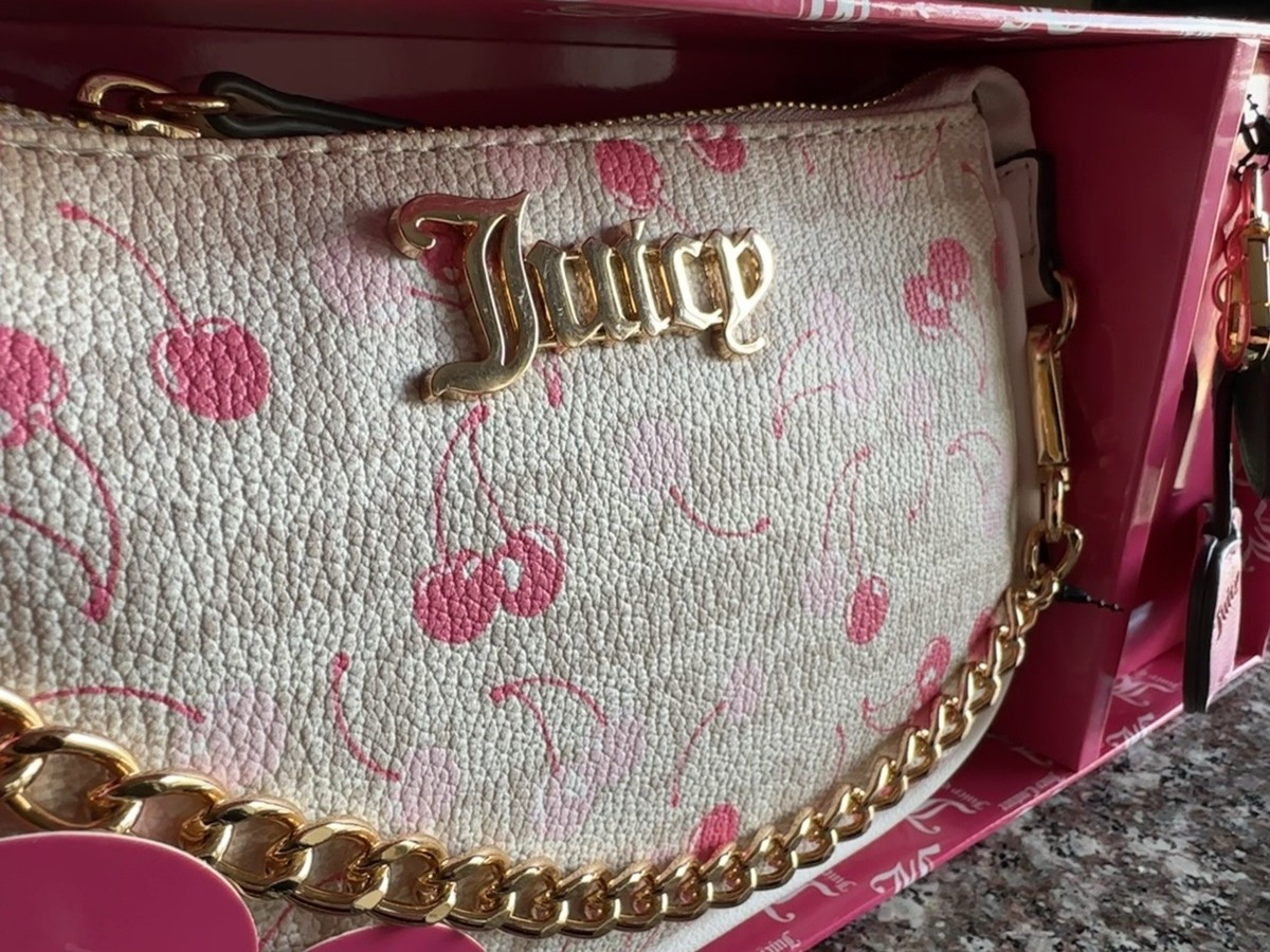 Juicy Couture Cherry Y2K Mini Wristlet Convertible with Cherry