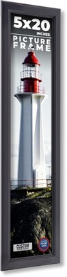 5x20 IN Frame Black Passaggi Solid Wood Picture Frame Width 1.5 Inches | Interio