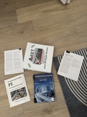 PE civil  Transportation Depth Civil PE Exam Review Study Guide 2024