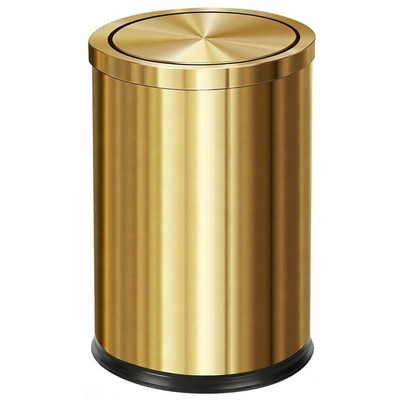 Stainless Steel Gold Trash can with Flipping Lid 2.4gallon Fingerprint-Proof ...